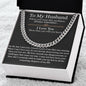 To My Husband - Adjustable Cuban Link Chain Necklace