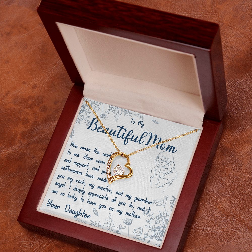 To My Beautiful Mom - Forever Love Necklace