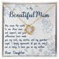 To My Beautiful Mom Love Knot Necklace