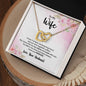 To My Wife My Day Starts and Ends With You Interlocking Heart Necklace