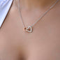 Dear Mom As I Look Back - Interlocking Hearts Necklace