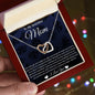 To My Beautiful Mom - Interlocking Hearts Necklace