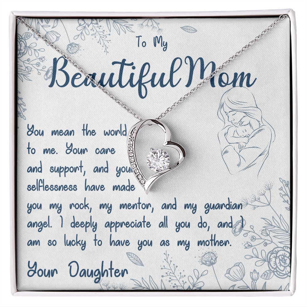 To My Beautiful Mom - Forever Love Necklace