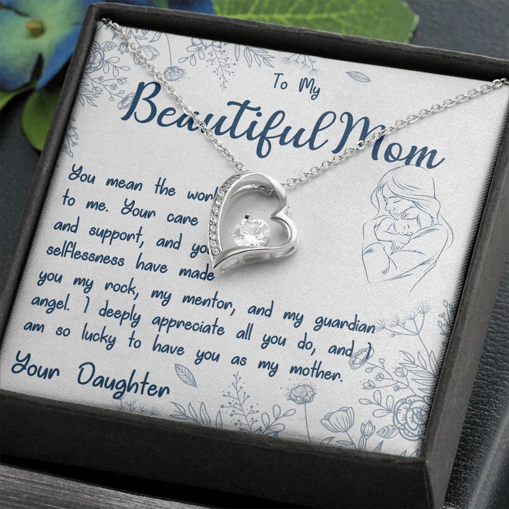 To My Beautiful Mom - Forever Love Necklace