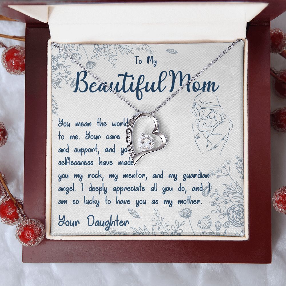 To My Beautiful Mom - Forever Love Necklace