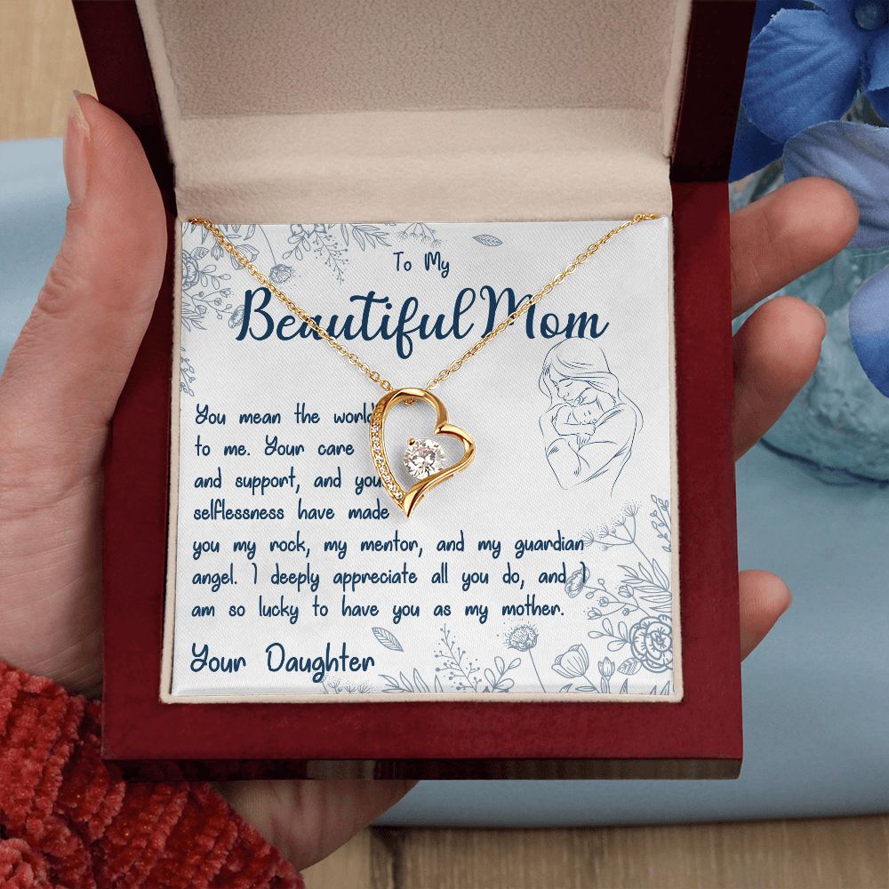 To My Beautiful Mom - Forever Love Necklace