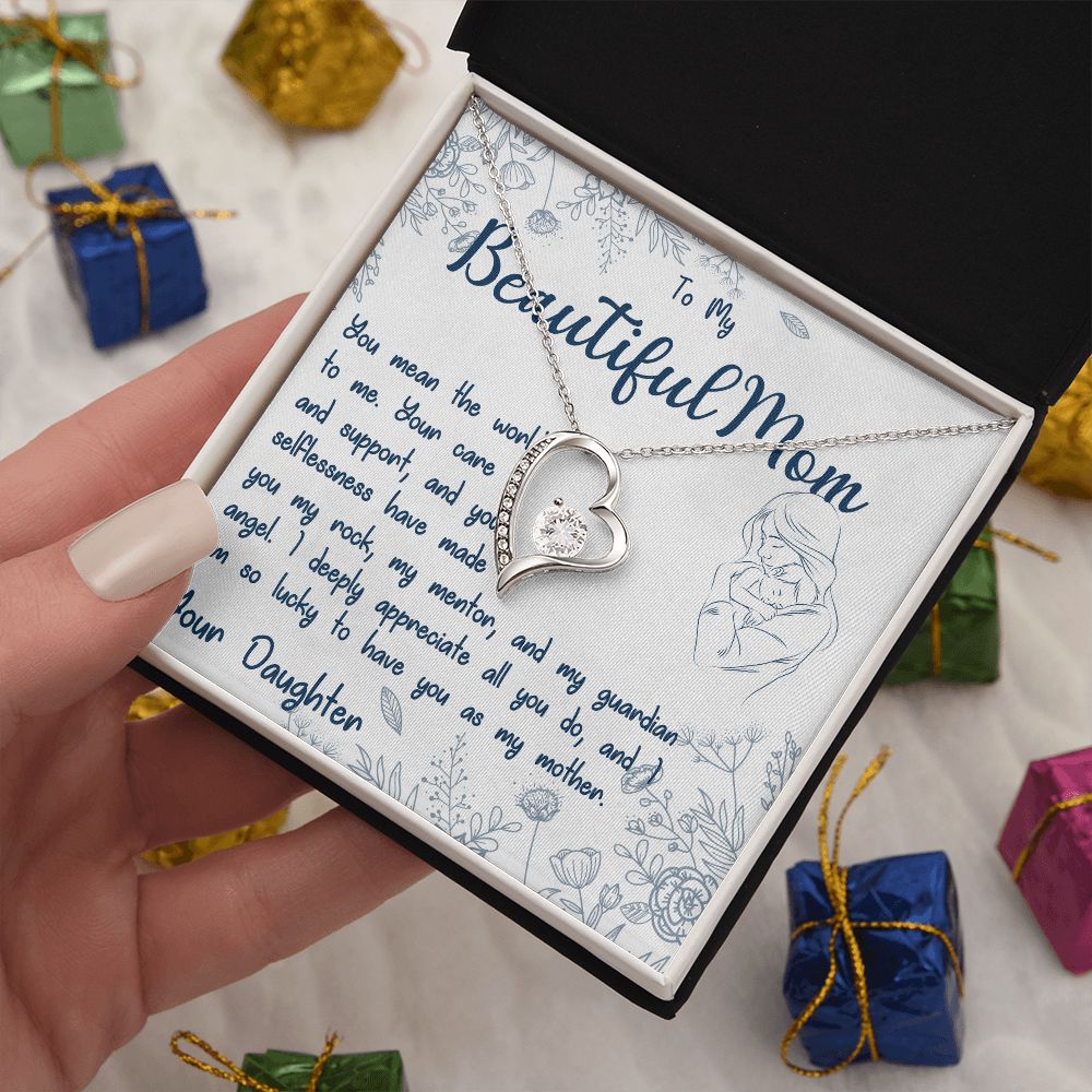 To My Beautiful Mom - Forever Love Necklace