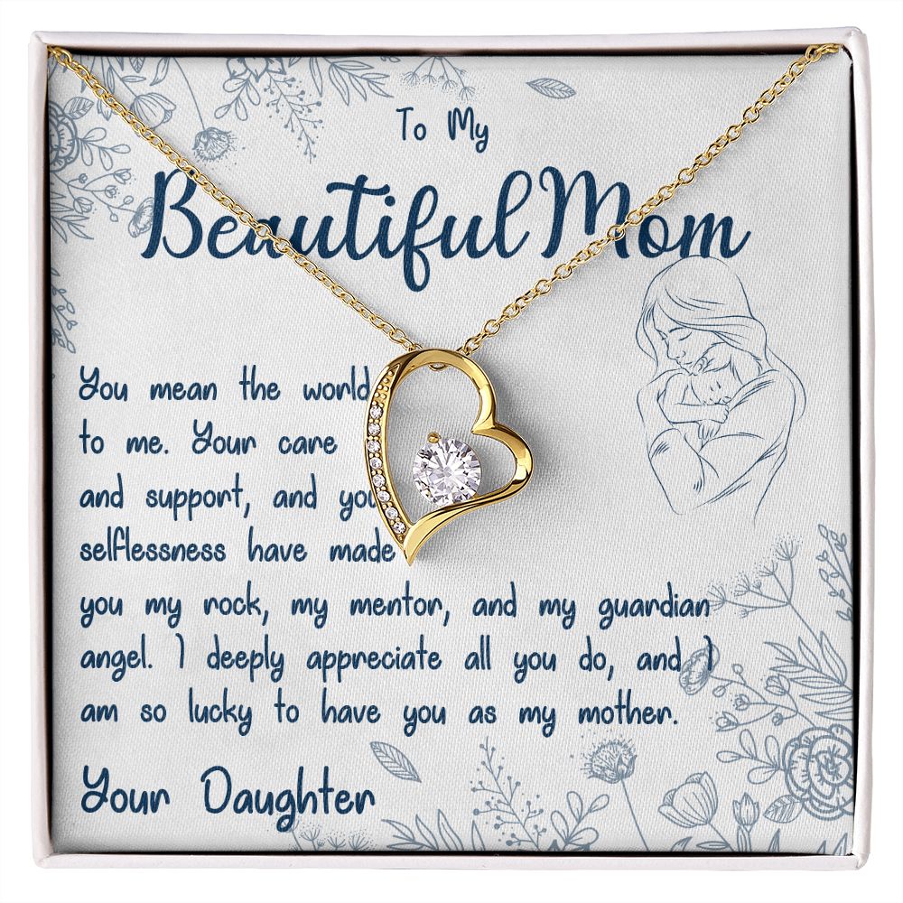 To My Beautiful Mom - Forever Love Necklace