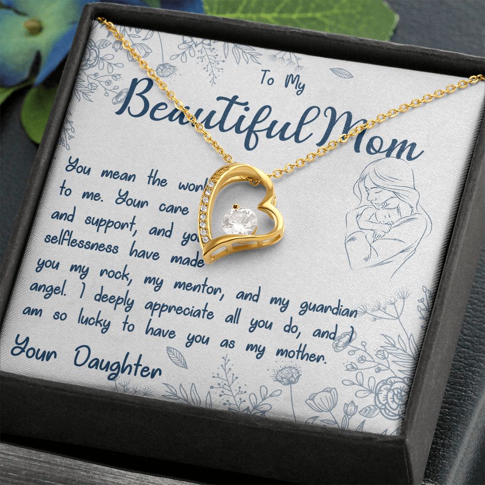To My Beautiful Mom - Forever Love Necklace
